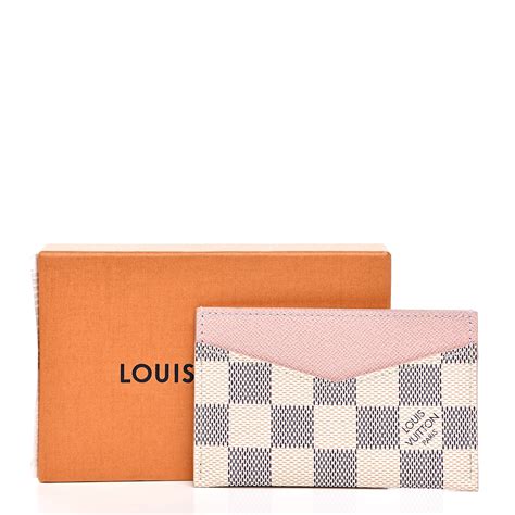 LOUIS VUITTON Damier Azur Daily Card Holder Rose.